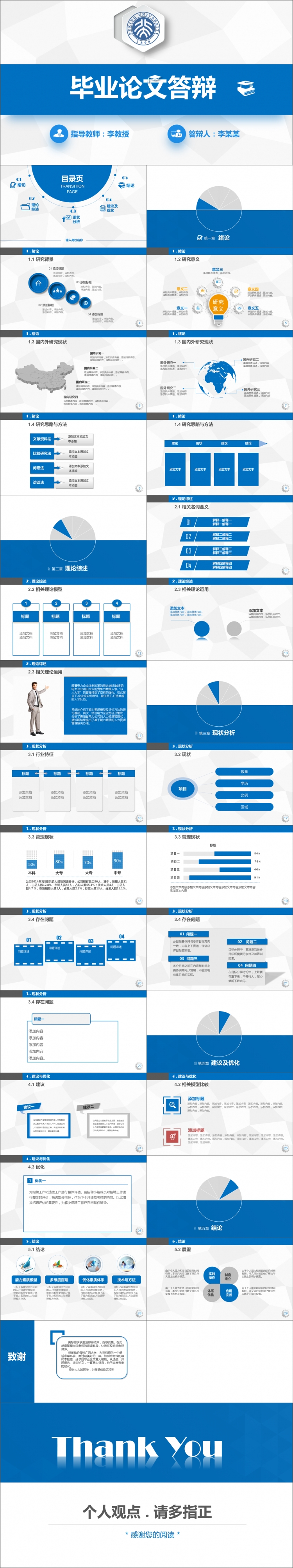 架構(gòu)完整畢業(yè)論文答辯PPT模板