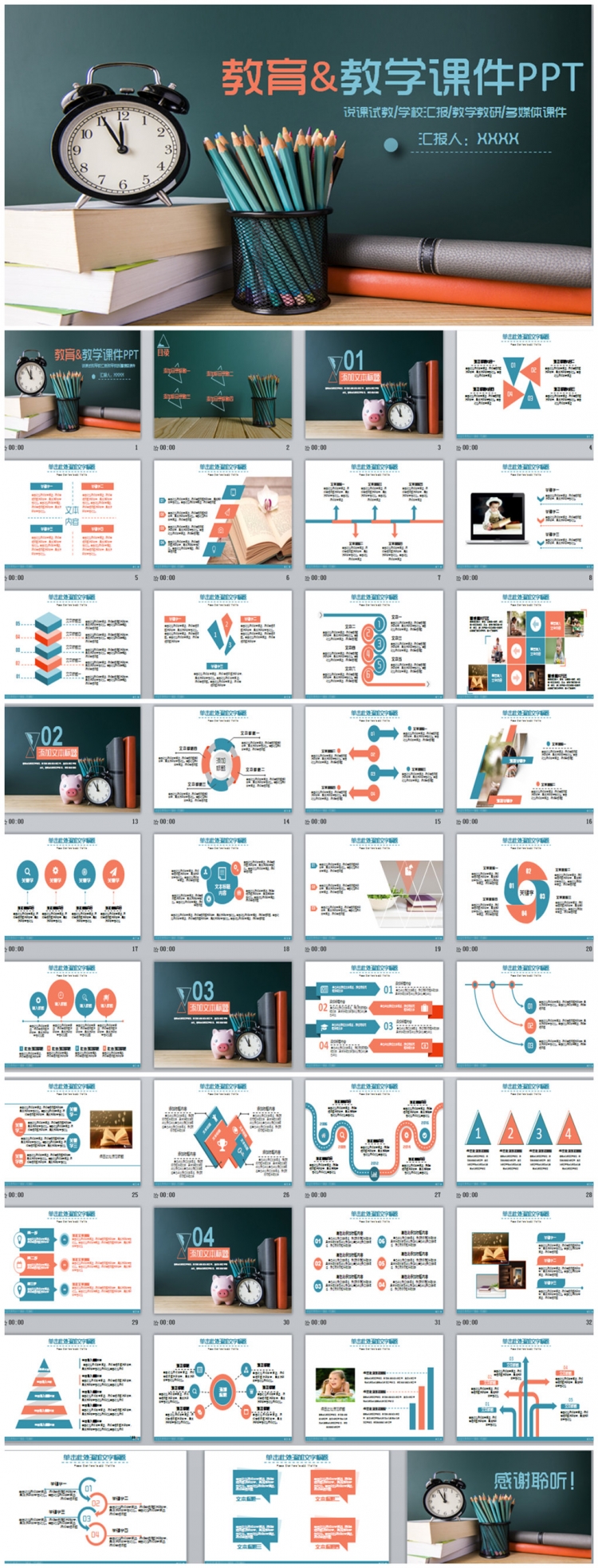 教育教学课件ppt模板 教育教学工作总结ppt模板 教育教学设计ppt模板