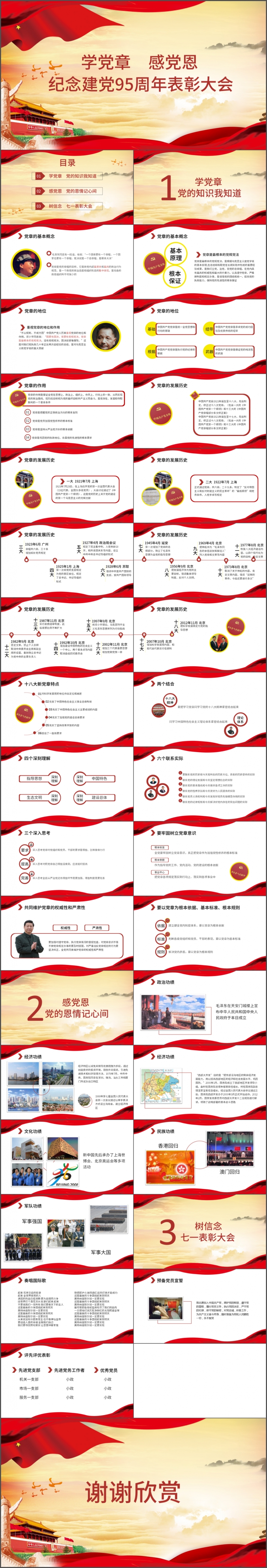【黨政07】學(xué)黨章感黨恩紀(jì)念建黨95周年七一表彰大會(huì)