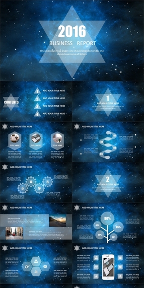 大氣星空商務計劃總結(jié)動感模板（動靜雙套）