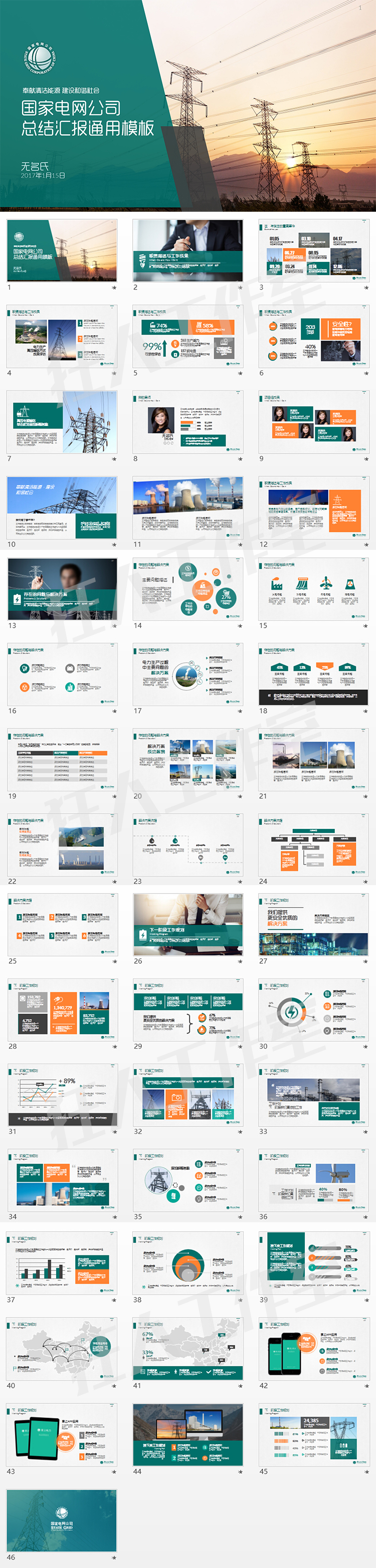 中國國家電網(wǎng)公司 工作總結(jié)匯報(bào) 行業(yè)匯報(bào) 企業(yè)通用版PPT模板