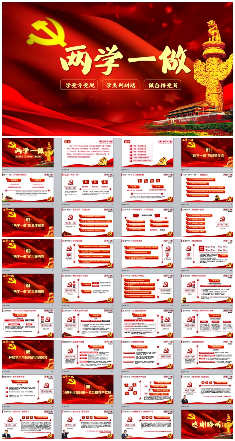 【動(dòng)感片頭】大氣兩學(xué)一做精講專題PPT