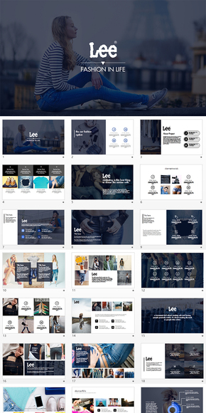 時(shí)尚類牛仔品牌服裝宣傳營銷PPT模板