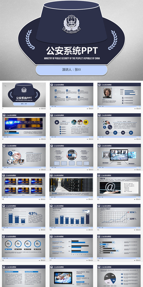 公安系統PPT模板 案件分析匯報總結類