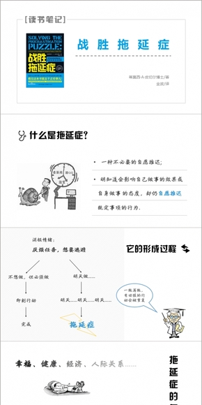 免費下載 讀書筆記PPT-戰(zhàn)勝拖延癥