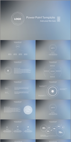 藍灰色透澈IOS風(fēng)工作匯報PPT模板