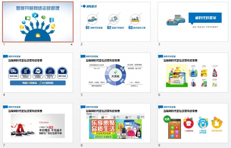 如何開展網(wǎng)絡運營（藍色扁平化培訓課件）