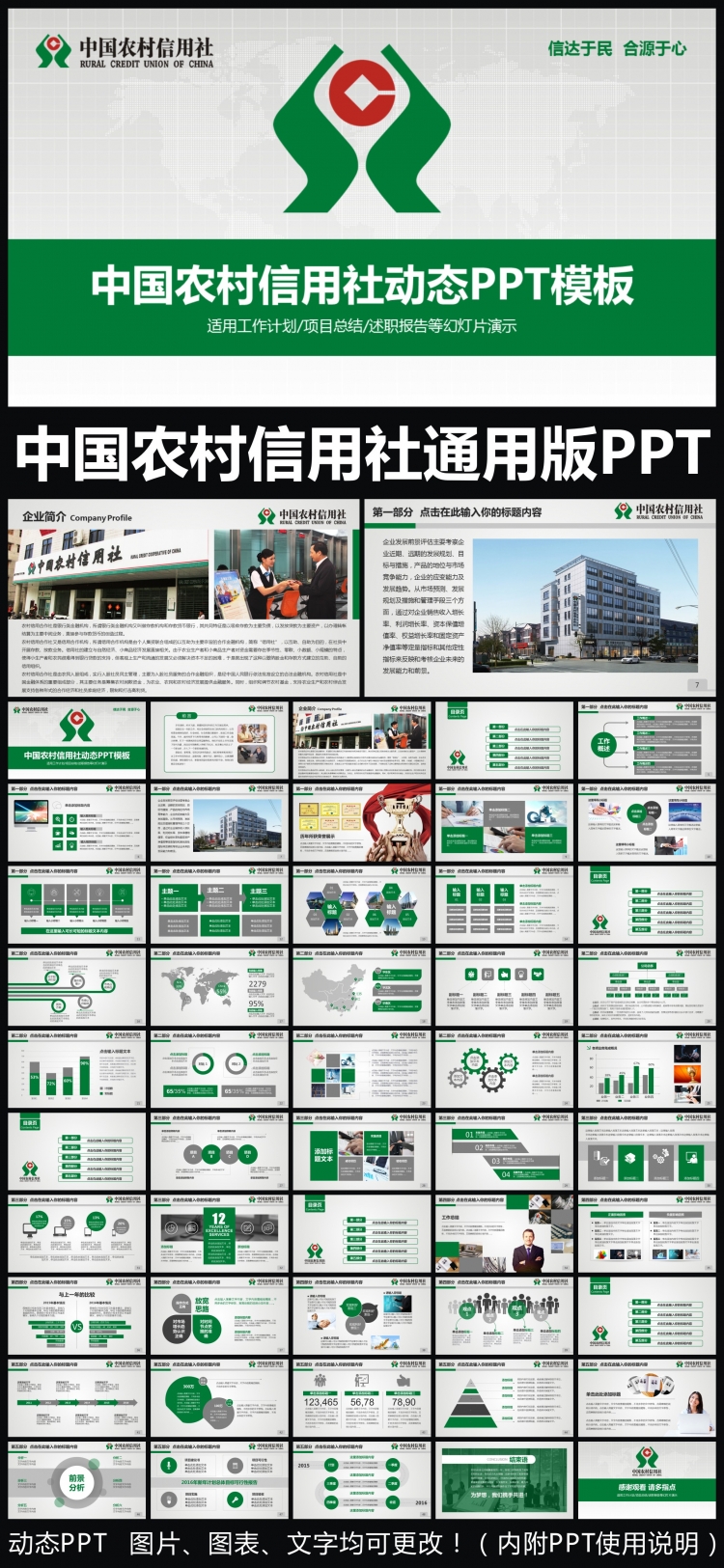 中國農村信用社企業(yè)簡介通用版ppt專用模板 述職報告 工作總結 工作匯報 年終總結 新年計劃