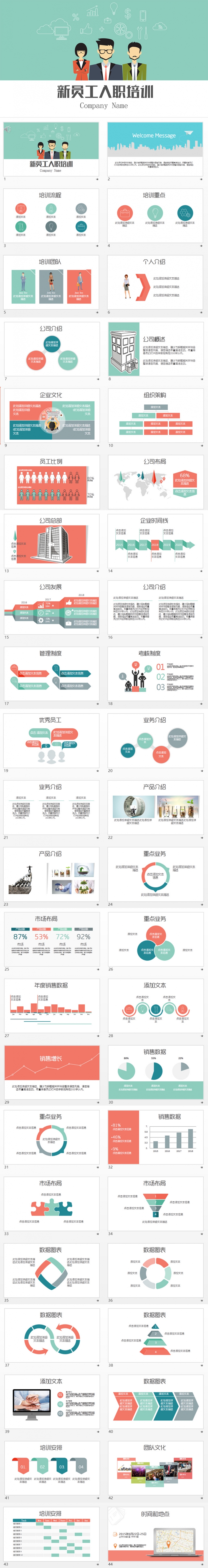 MG扁平風(fēng)格新員工入職培訓(xùn)ppt模板