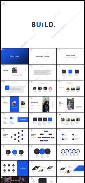 歐美風藍黑搭配簡約商務風企業(yè)介紹團隊介紹產(chǎn)品發(fā)布品牌宣傳數(shù)據(jù)分析圖片展示個人寫真等多用途PPT模板