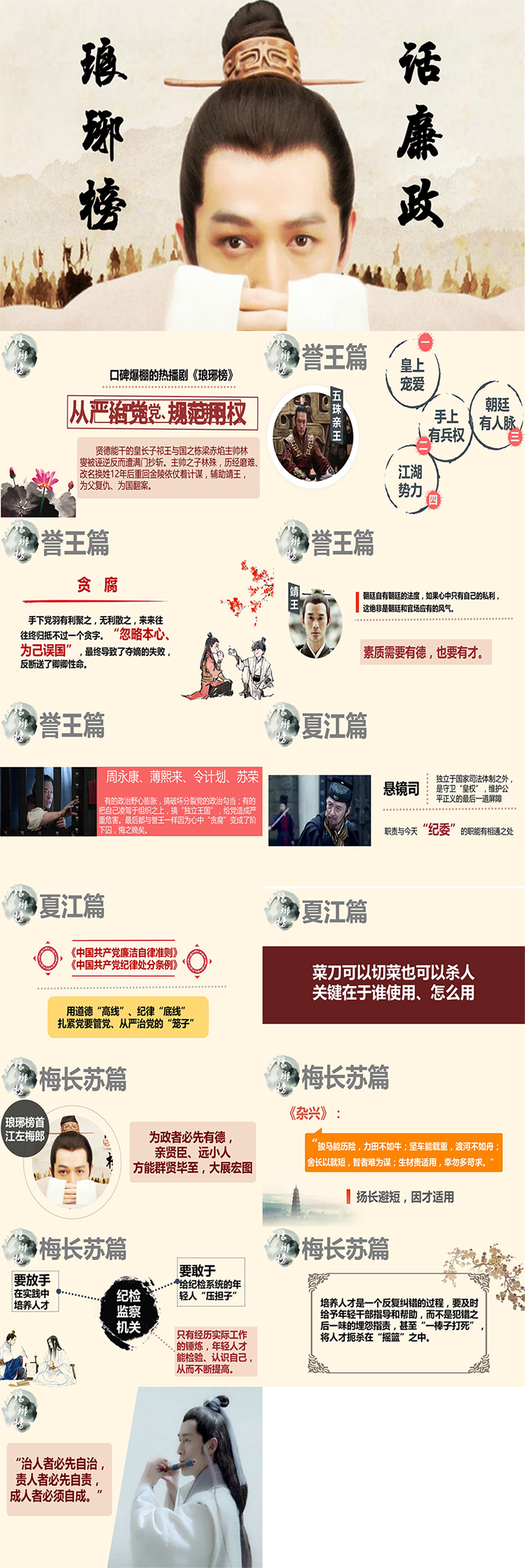 瑯琊榜上話廉政黨風(fēng)廉政PPT作品