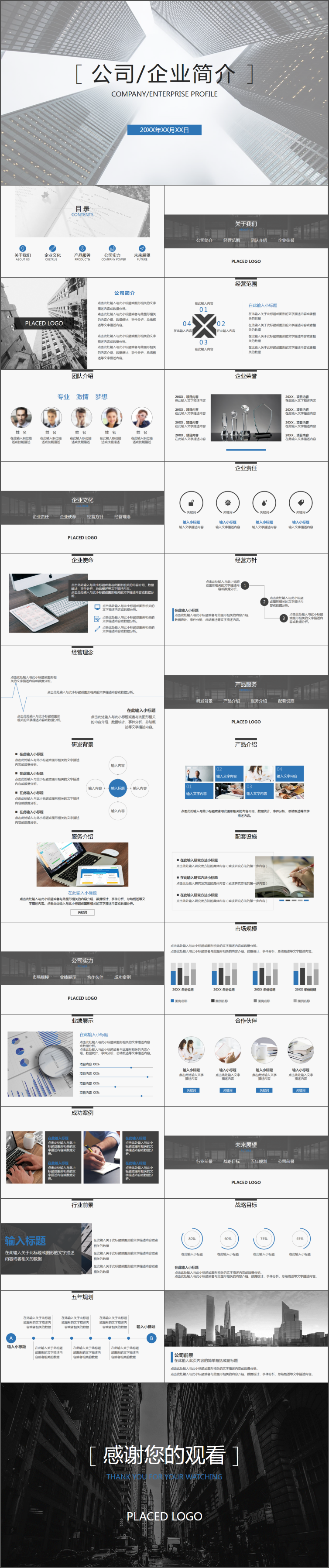 藍(lán)色大氣公司簡介企業(yè)介紹ppt模板適合工作總結(jié)匯報商務(wù)融資企業(yè)宣傳ppt模板