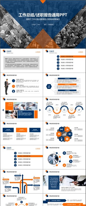 工作匯報總結模板計劃總結模板通用商務模板架構完整商務匯報模板展示模板文藝簡潔通用型模板