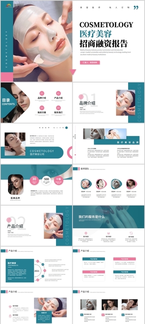  Gaodun Atmosphere Medical Beauty Publicity Introduction Investment Promotion and Financing Introduction PPT Template