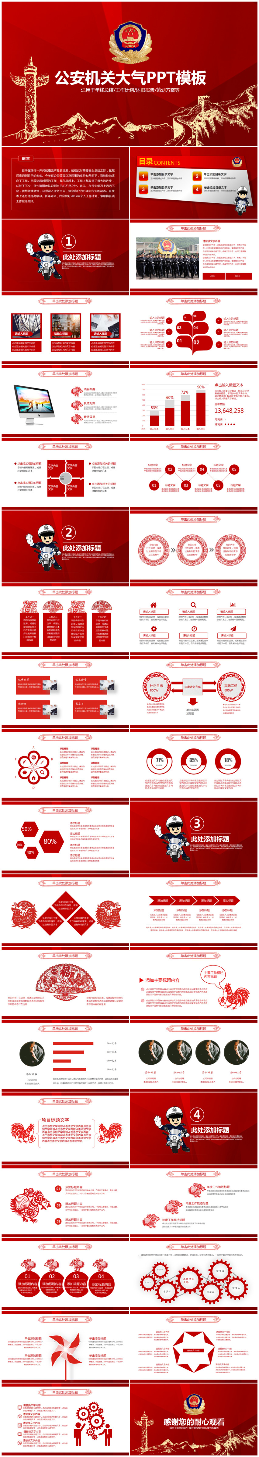 紅色大氣公安機(jī)關(guān)黨政通用年終總結(jié)工作匯報(bào)PPT模板