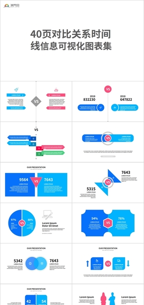 對(duì)比關(guān)系時(shí)間 線(xiàn)信息可視化圖表集