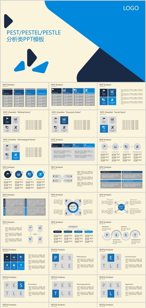 PEST/PESTLE分析類(lèi)PPT模板