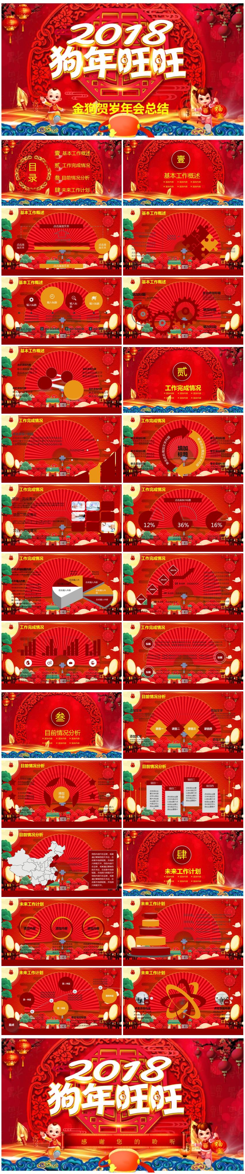 2018紅色大氣年終計(jì)劃PPT