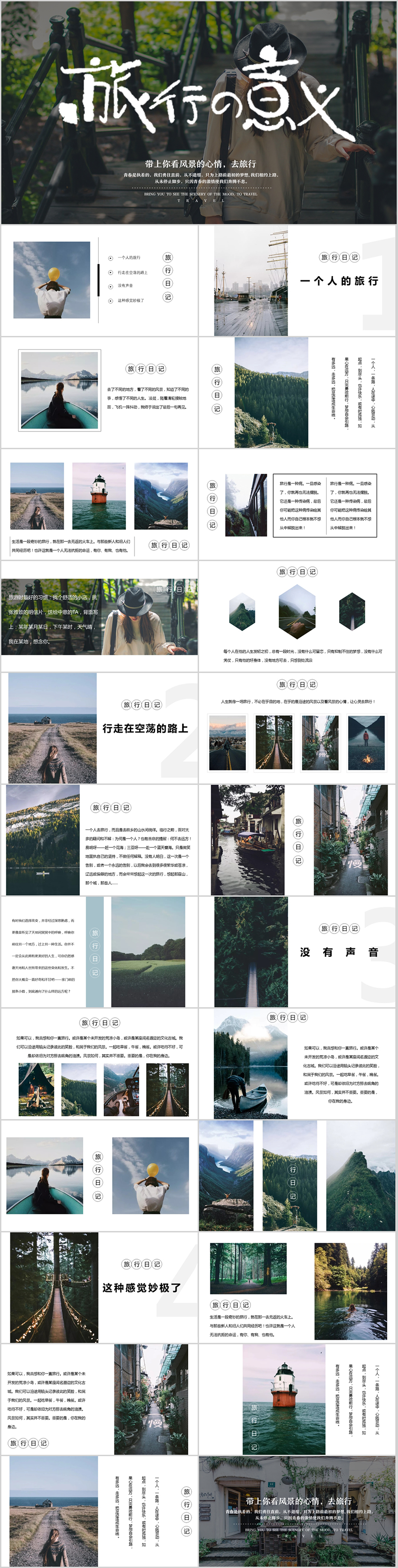 旅行照片圖片畫冊PPT模板