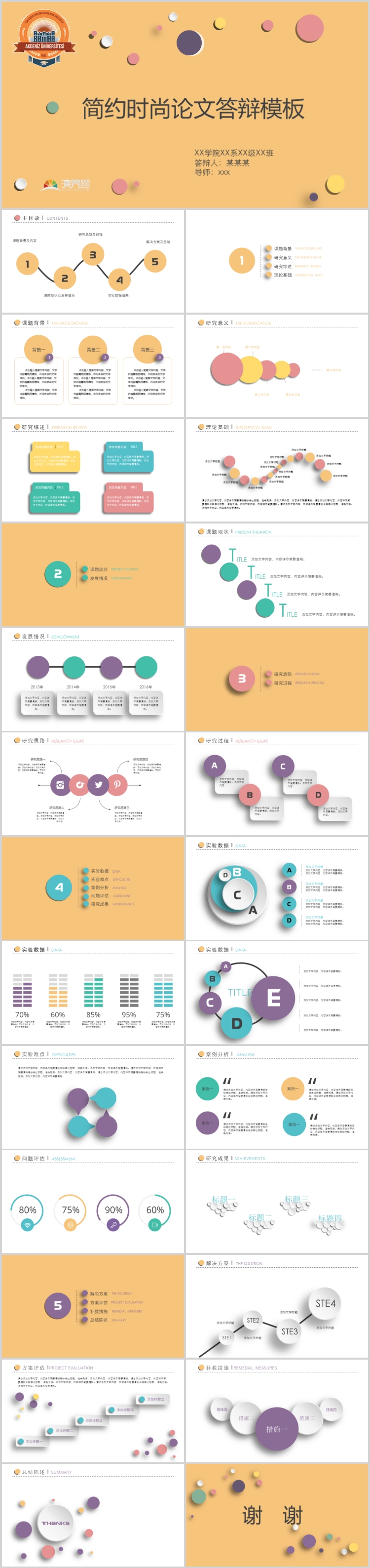 清新風簡約畢業(yè)答辯模板通用PPT