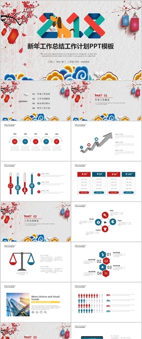 2018狗年工作總結新年計劃年終總結PPT模板