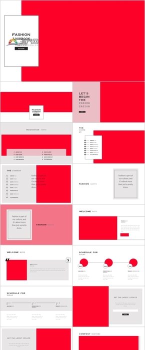 紅色主題服裝時尚攝影設(shè)計PPT模版
