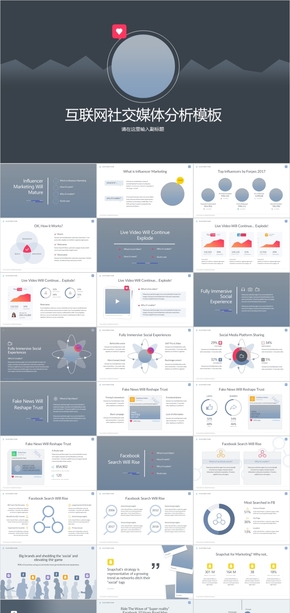 互聯網社交媒體PPT模板