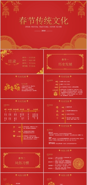 【ppt專屬設(shè)計】中國風春節(jié)習俗傳統(tǒng)文化新春佳節(jié)新年祝福PPT模板