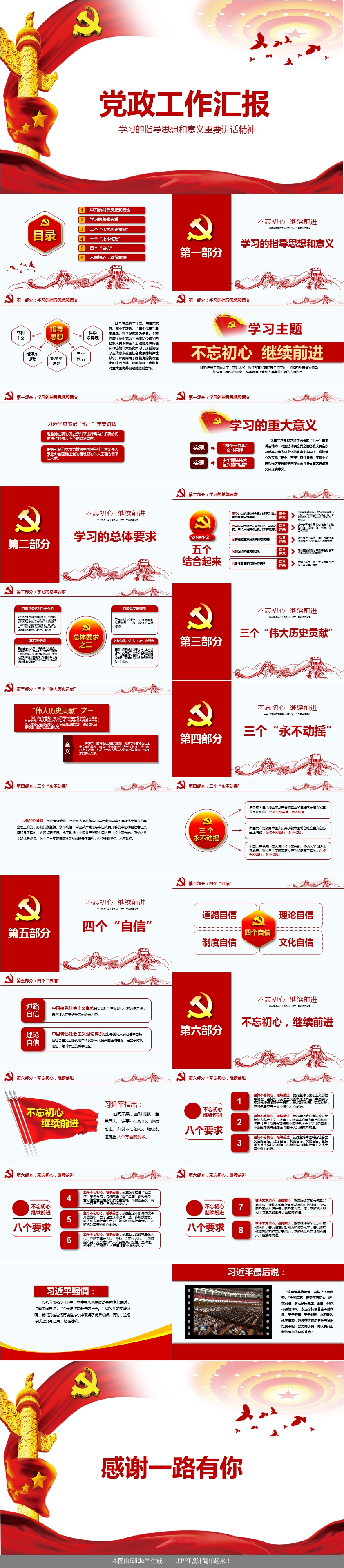 黨政機(jī)關(guān)紅色正式版工作匯報(bào)PPT