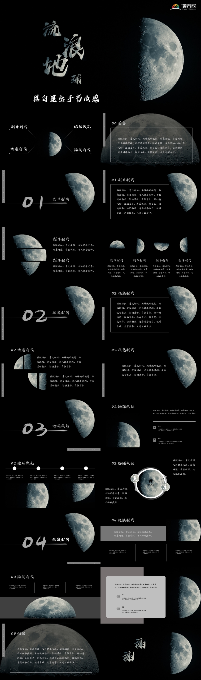 黑色星空月球廣告攝影大氣簡約動(dòng)態(tài)模板工作匯報(bào)個(gè)人總結(jié)通用模板