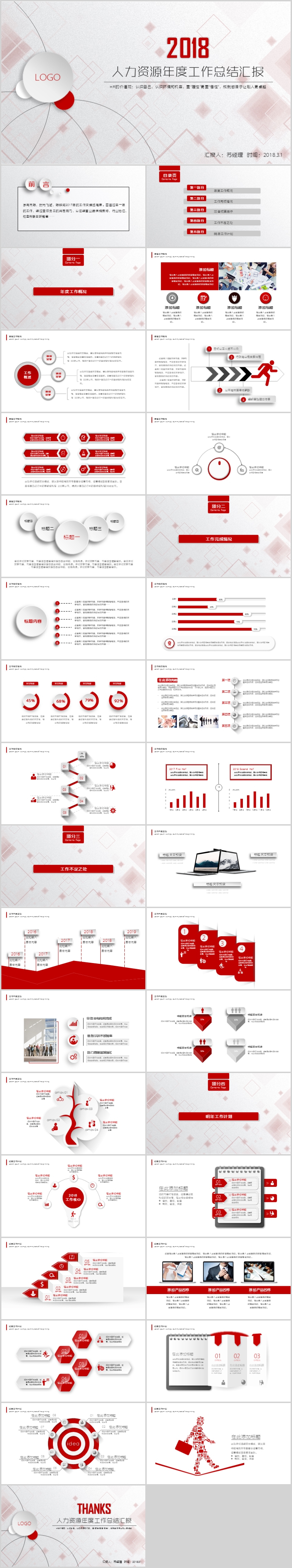 人力資源年度工作總結(jié)匯報(bào)PPT模板新年工作計(jì)劃紅色時(shí)尚動(dòng)態(tài)微立體營銷ppt