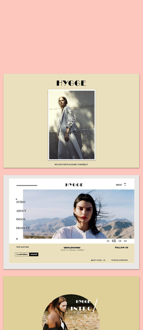 網(wǎng)頁雜志風版式設(shè)計品牌介紹作品介紹PPT模板一盤拍黃瓜-《HYGGE》
