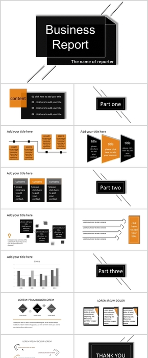 黑白簡約商務總結PPT模板