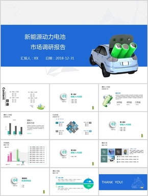 扁平市場調研匯報PPT模板