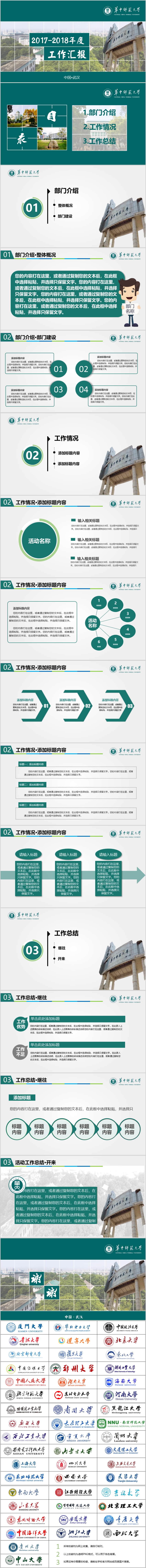 學校（部門）ppt工作匯報模板