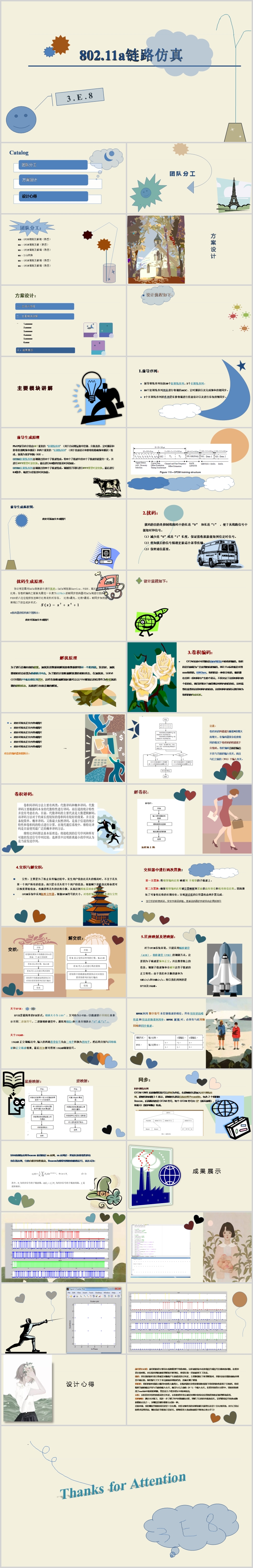 藍色白色卡通風簡約愛心小清新項目答辯PPT作品