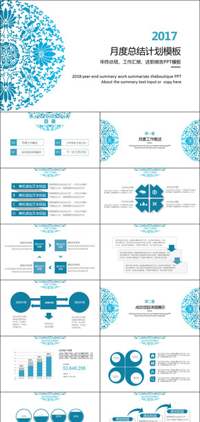 2017月度個人總結報告ppt模板