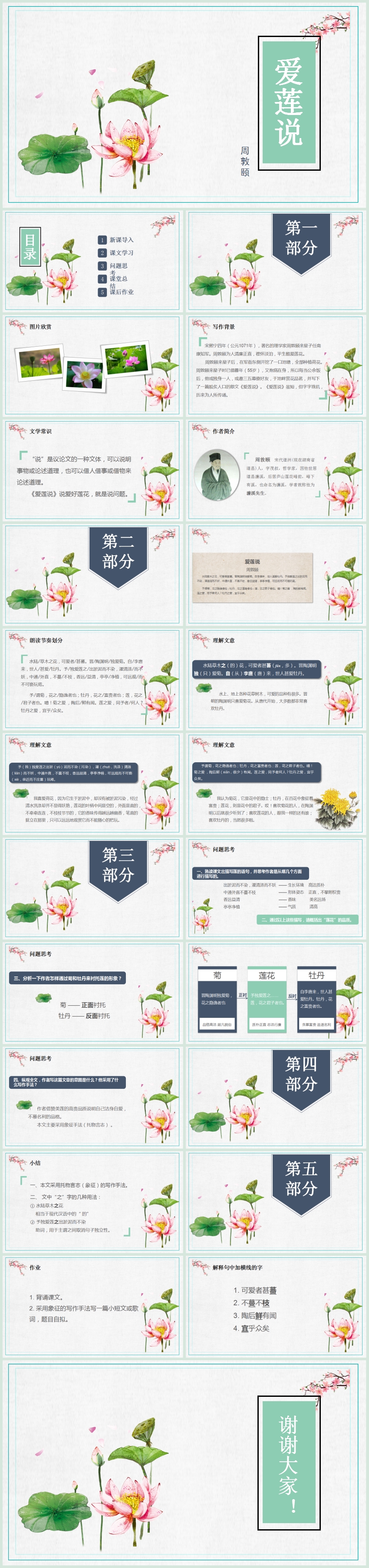 語文課本學(xué)習(xí)“愛蓮說”文章教育教學(xué)課件