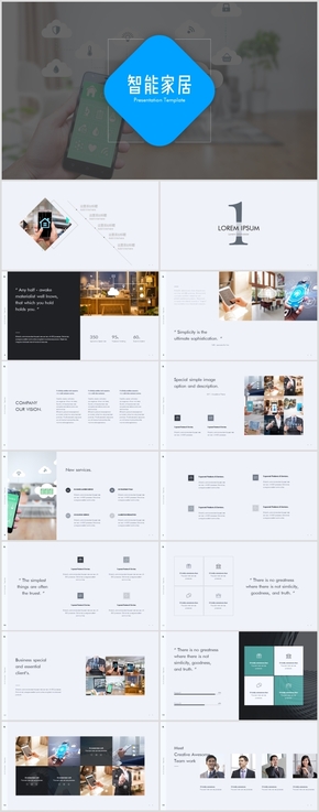 高端簡(jiǎn)潔智能家居商業(yè)計(jì)劃書(shū)ppt模板