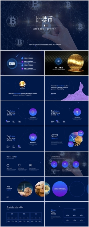 高端區(qū)塊鏈比特幣商業(yè)計劃書PPT模板