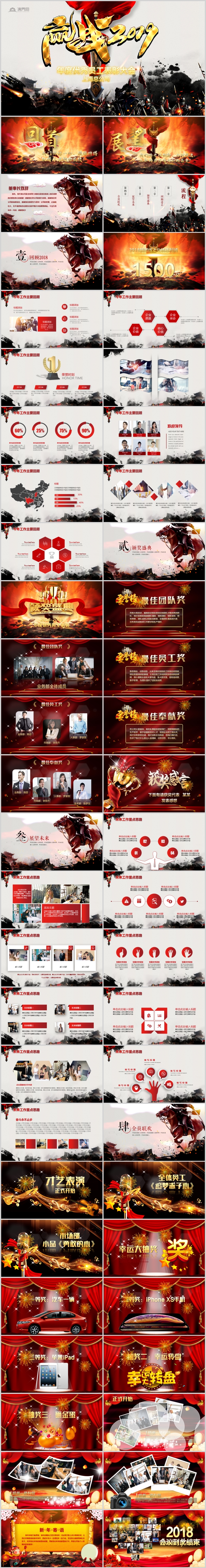 水墨大氣贏戰(zhàn)2019企業(yè)年會(huì)頒獎(jiǎng)典禮年終總結(jié)PPT模板