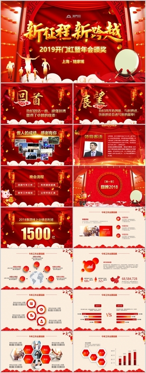 2019公司企業(yè)年會(huì)頒獎(jiǎng)晚會(huì)贏戰(zhàn)2019豬年答謝會(huì)PPT