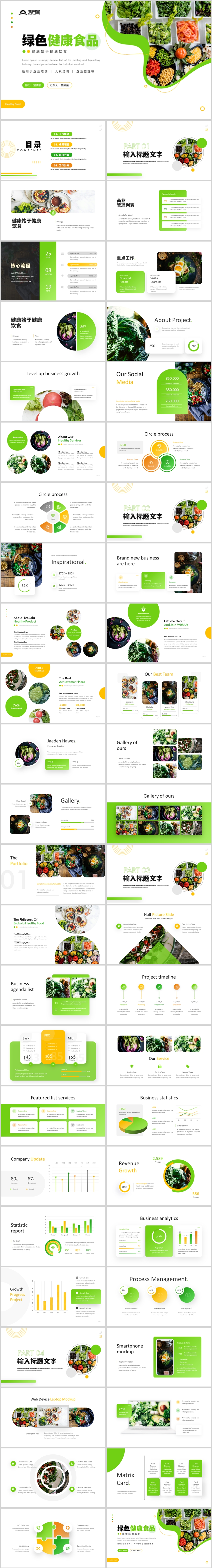 綠色高級感安全健康食品商業(yè)計劃書PPT模板