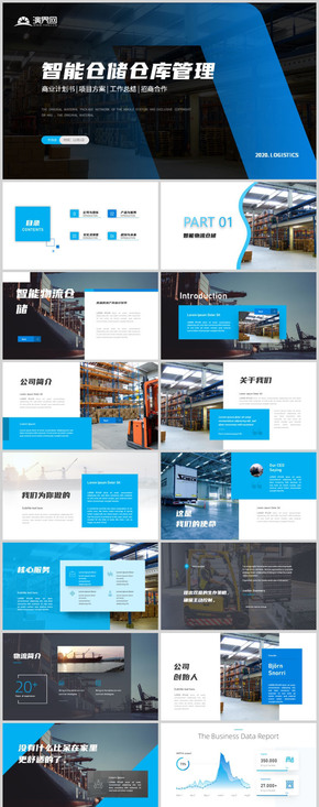 高端商務(wù)風(fēng)智能倉儲倉庫管理解決方案物流工作總結(jié)PPT