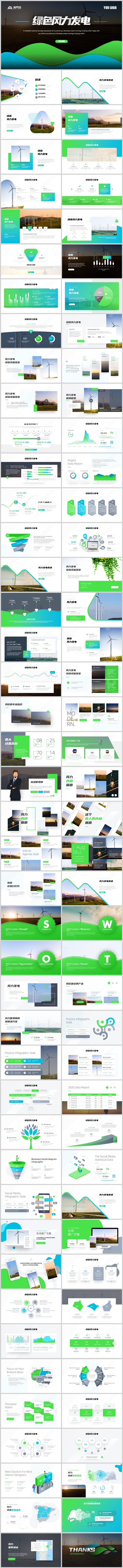 時(shí)尚綠色風(fēng)力能源商業(yè)計(jì)劃書環(huán)境保護(hù)宣傳畫冊(cè)PPT模板