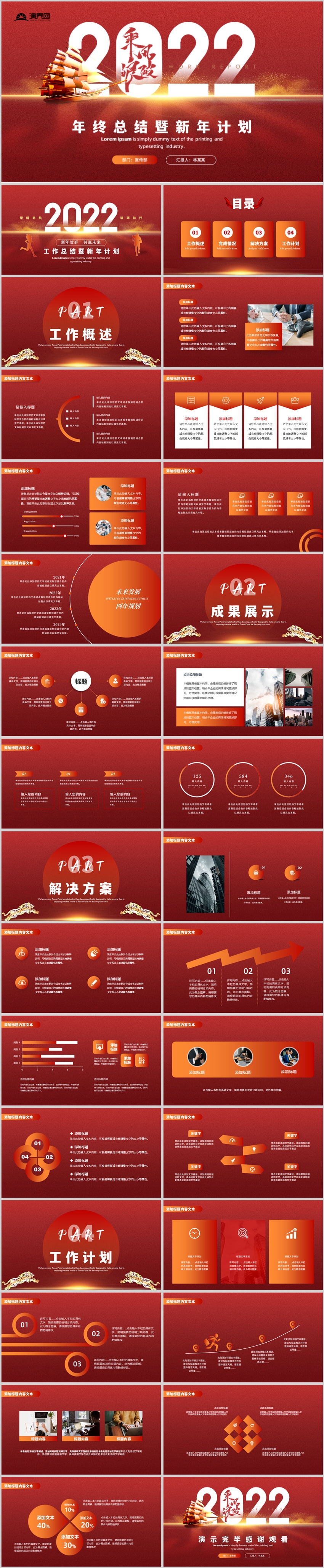 紅色創(chuàng)意乘風(fēng)破浪2022年度工作總結(jié)計(jì)劃PPT模板