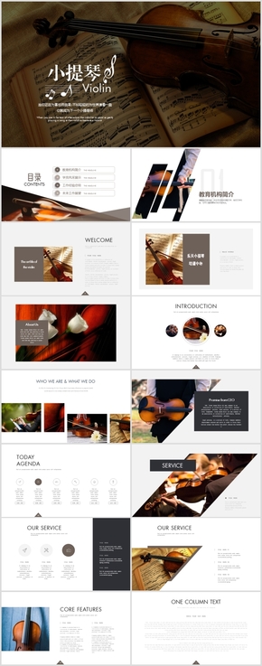 輕奢唯美小提琴藝術教學音樂培訓機構(gòu)教學課件ppt模板