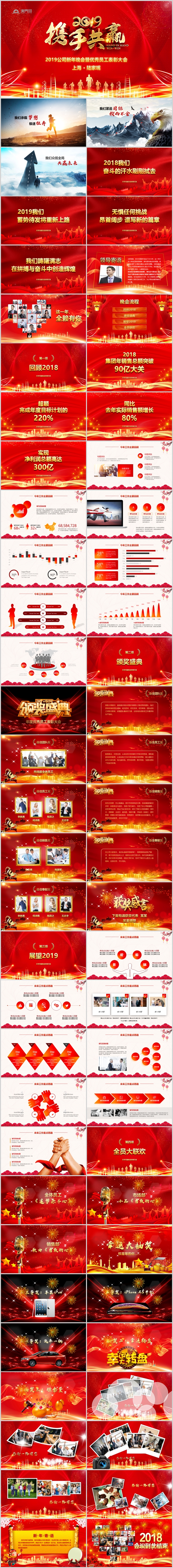 贏戰(zhàn)2019年會頒獎典禮員工表彰年終總結(jié)2019工作計劃