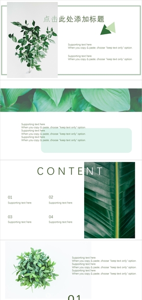小清新綠色簡潔通用ppt