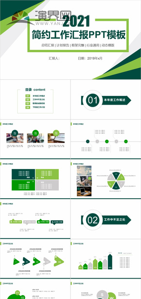 简约工作汇报动态ppt模板